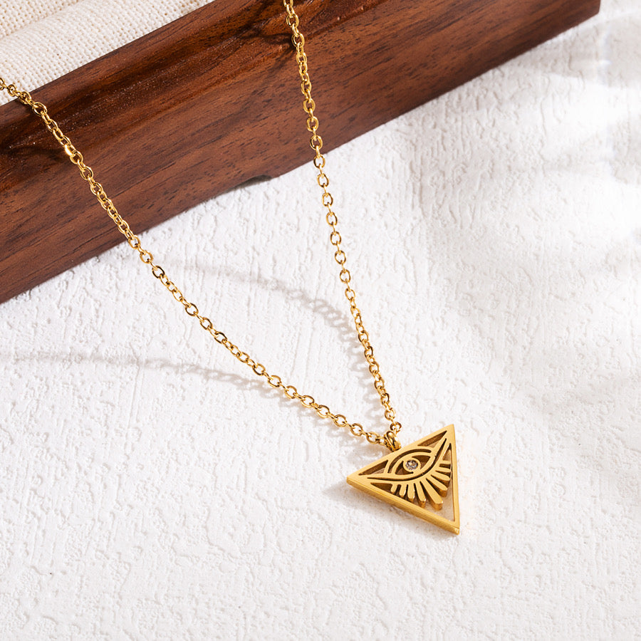 Illuminated Eye Triangle Necklace