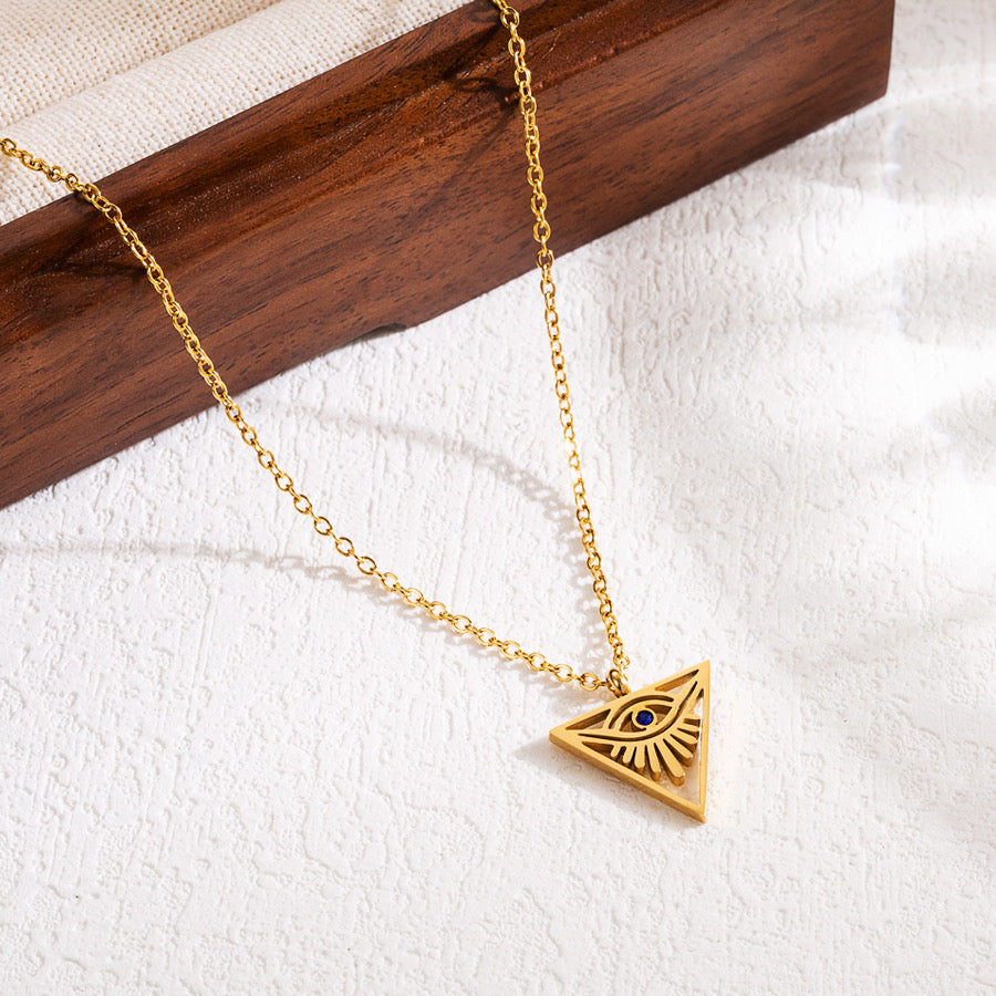 Illuminated Eye Triangle Necklace