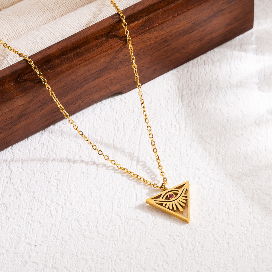 Illuminated Eye Triangle Necklace