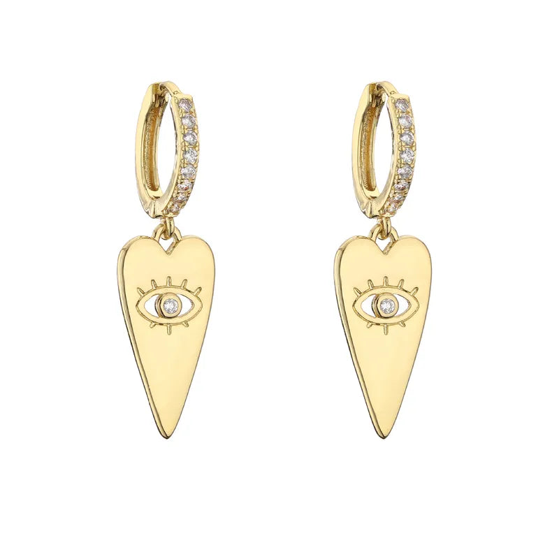 Watchful Heart Charm Hoops